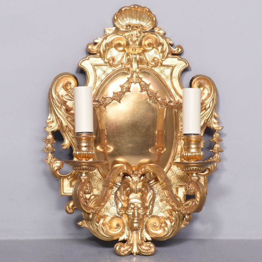 Antique Set of Four Exhibition Quality Ormolu Wall Sconces