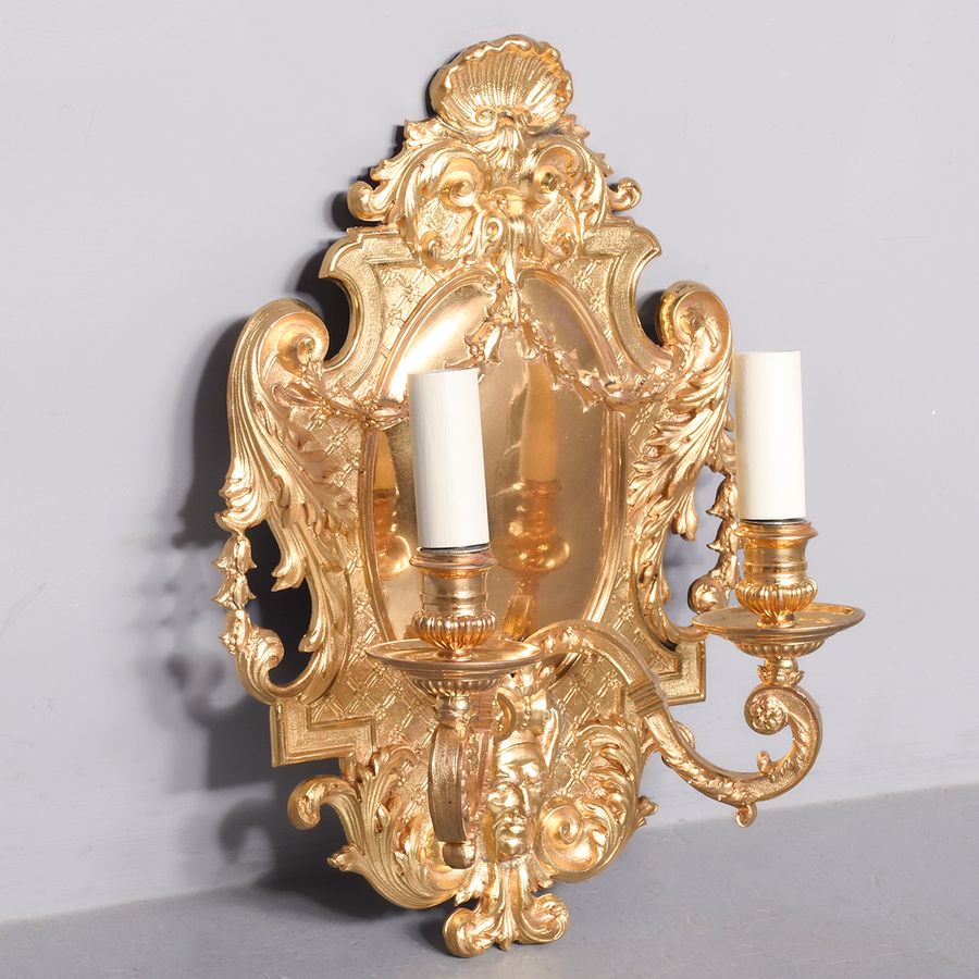 Antique Set of Four Exhibition Quality Ormolu Wall Sconces