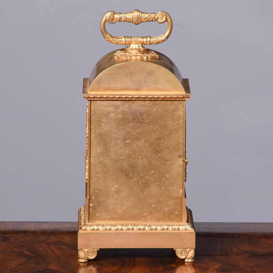 Antique A Swiss Pendule D’Officier 19th Century Ormolu Clock (An Early Travelling Clock)