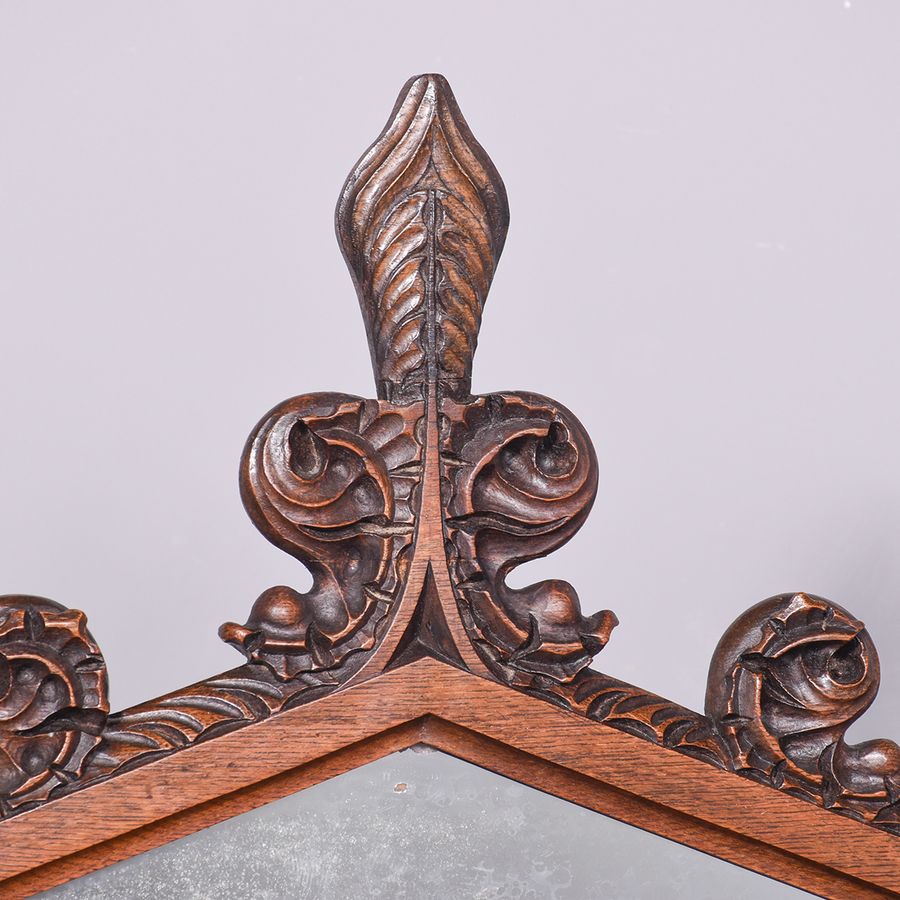 Antique Carved Oak Pedestal Sideboard in the Style of EW Pugin