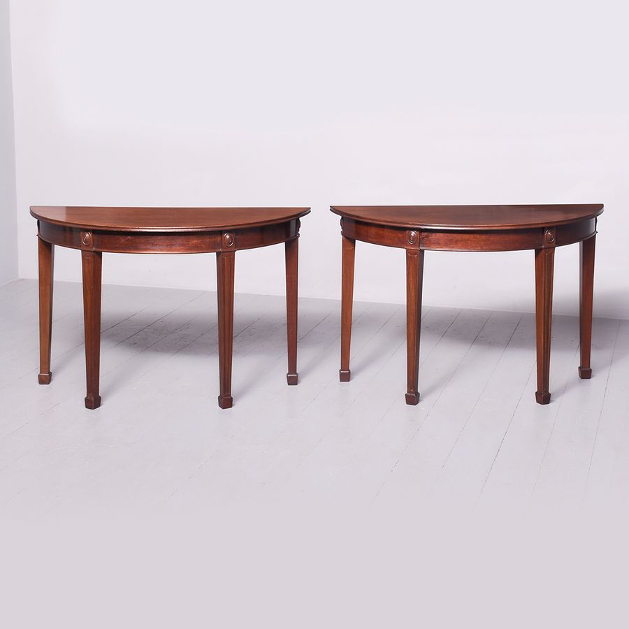 Pair of Mahogany Demi-Lune Side Tables