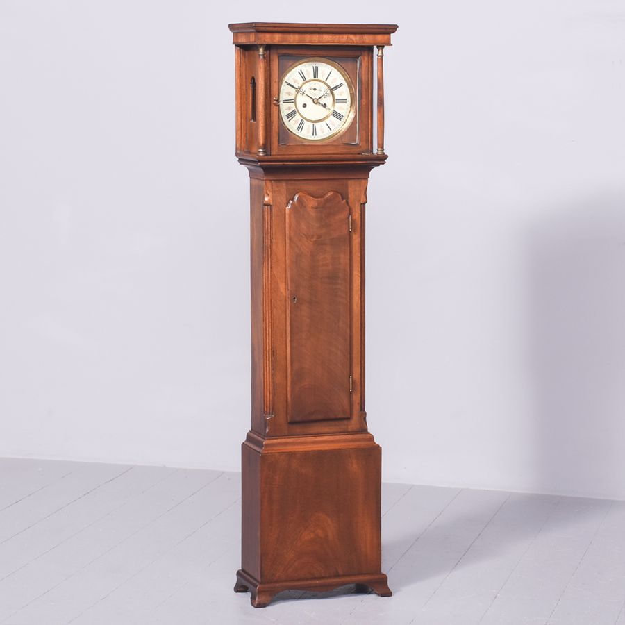 Neat-Sized Mahogany Grandmother Clock In The Georgian Style