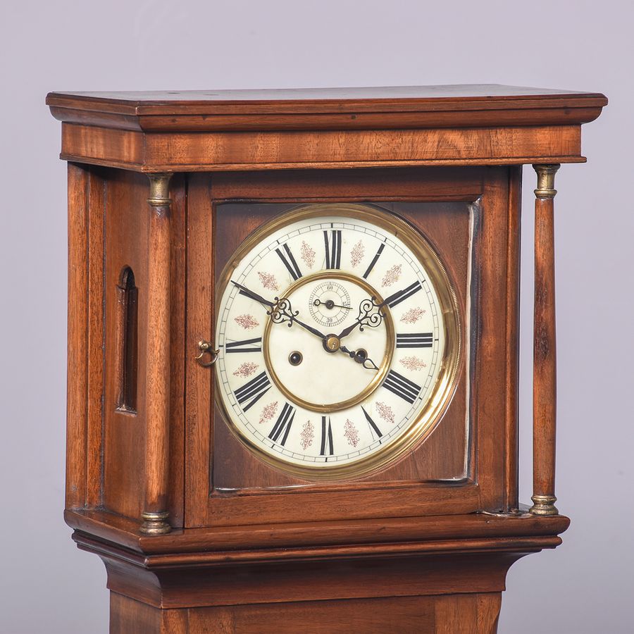 Antique Neat-Sized Mahogany Grandmother Clock In The Georgian Style