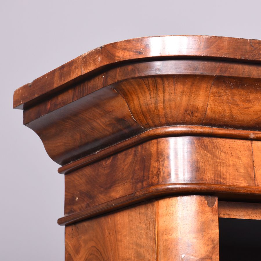 Antique Victorian Burr-Walnut Three-Section, Tall Open Bookcase with Lovely Colour and Patina