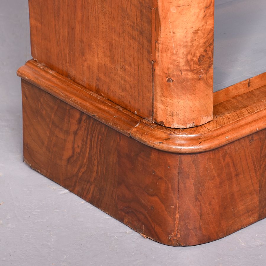 Antique Victorian Burr-Walnut Three-Section, Tall Open Bookcase with Lovely Colour and Patina