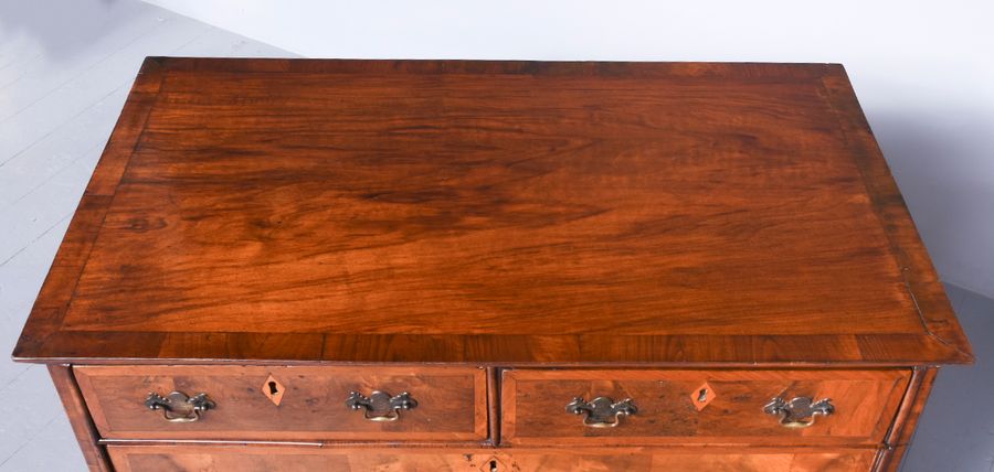 Antique George II Figured Walnut Chest Of Drawers