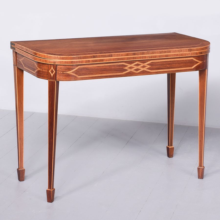 Late George III Rosewood Fold-over Card Table