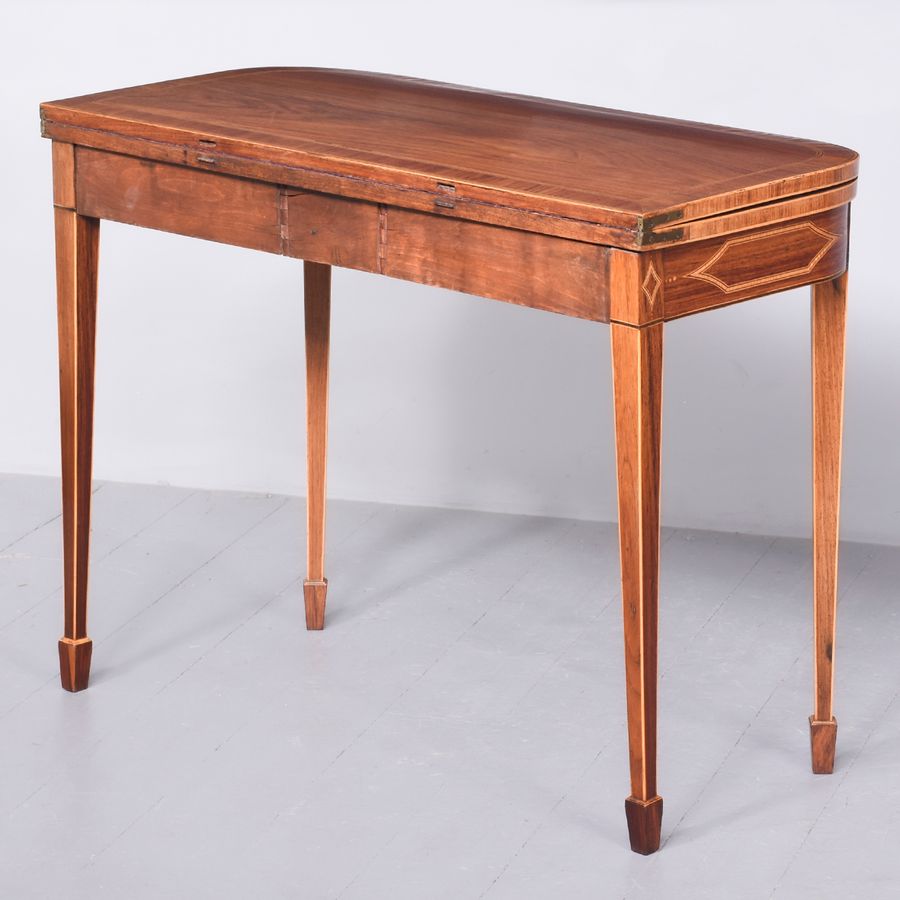 Antique Late George III Rosewood Fold-over Card Table