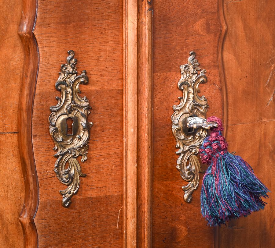 Antique Magnificent Ormolu Mounted French Burr Walnut 2 Door Armoire