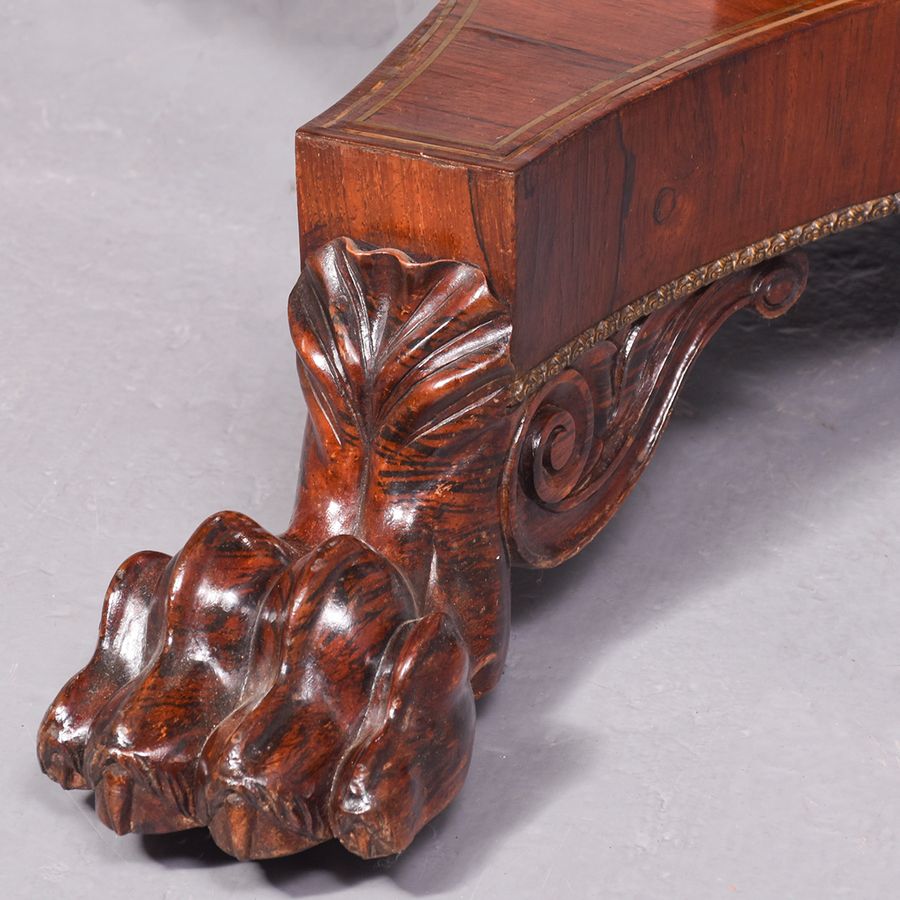 Antique Regency Brass Inlaid Rosewood Centre Table