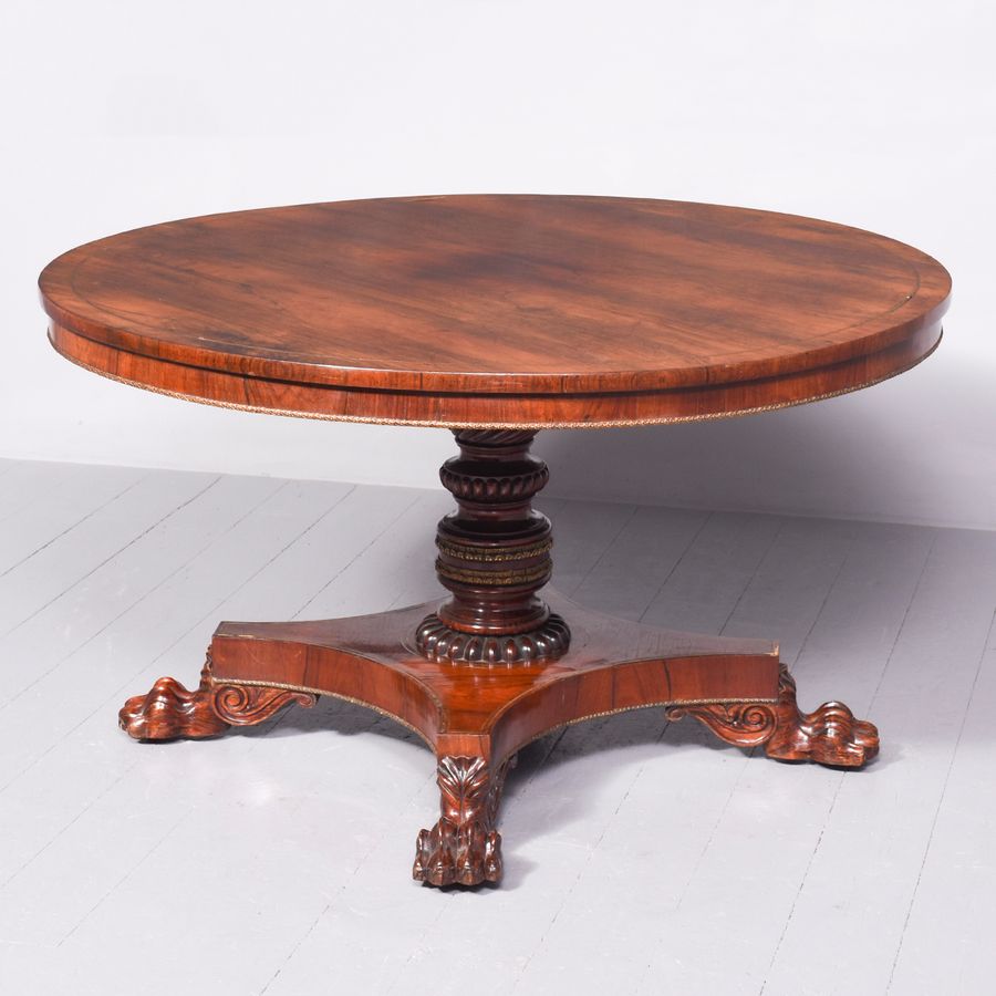 Regency Brass Inlaid Rosewood Centre Table