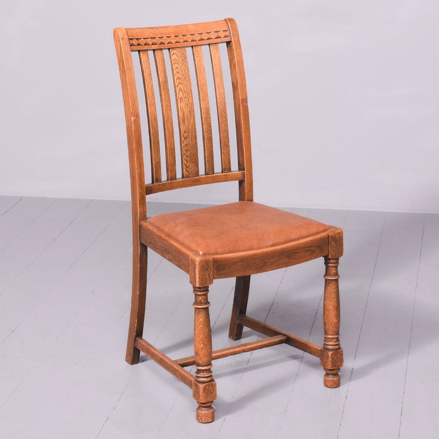 Antique Quality Set of 8 Solid Oak Dining Chairs