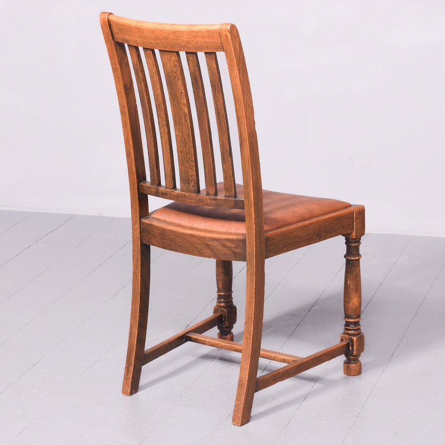 Antique Quality Set of 8 Solid Oak Dining Chairs