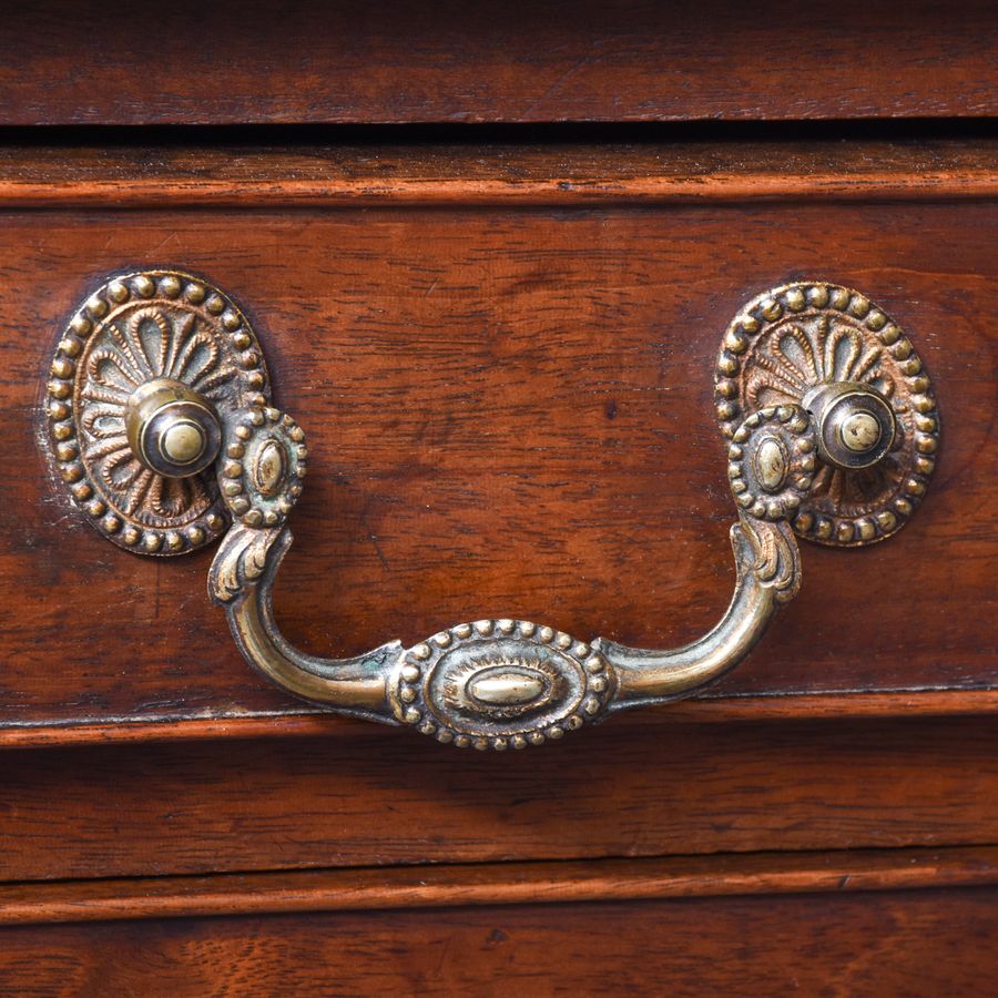 Antique Early George III Mahogany Three-Drawer Side Table