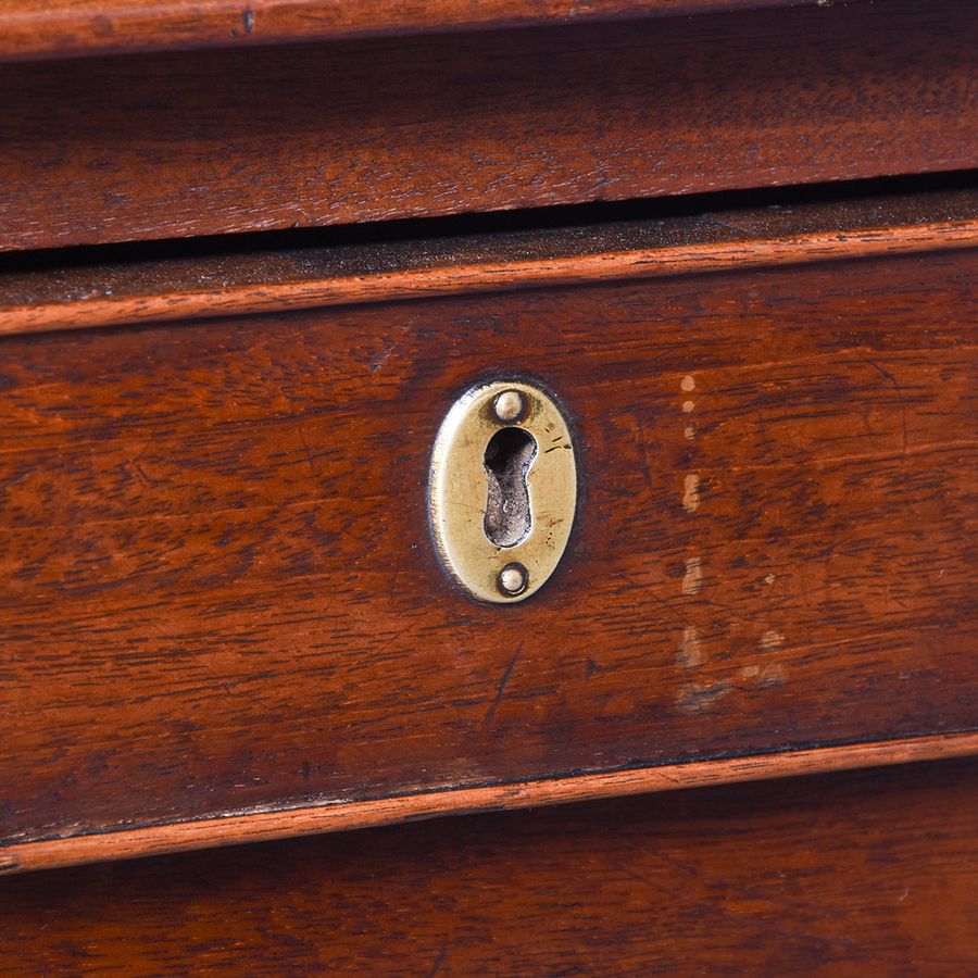 Antique Early George III Mahogany Three-Drawer Side Table