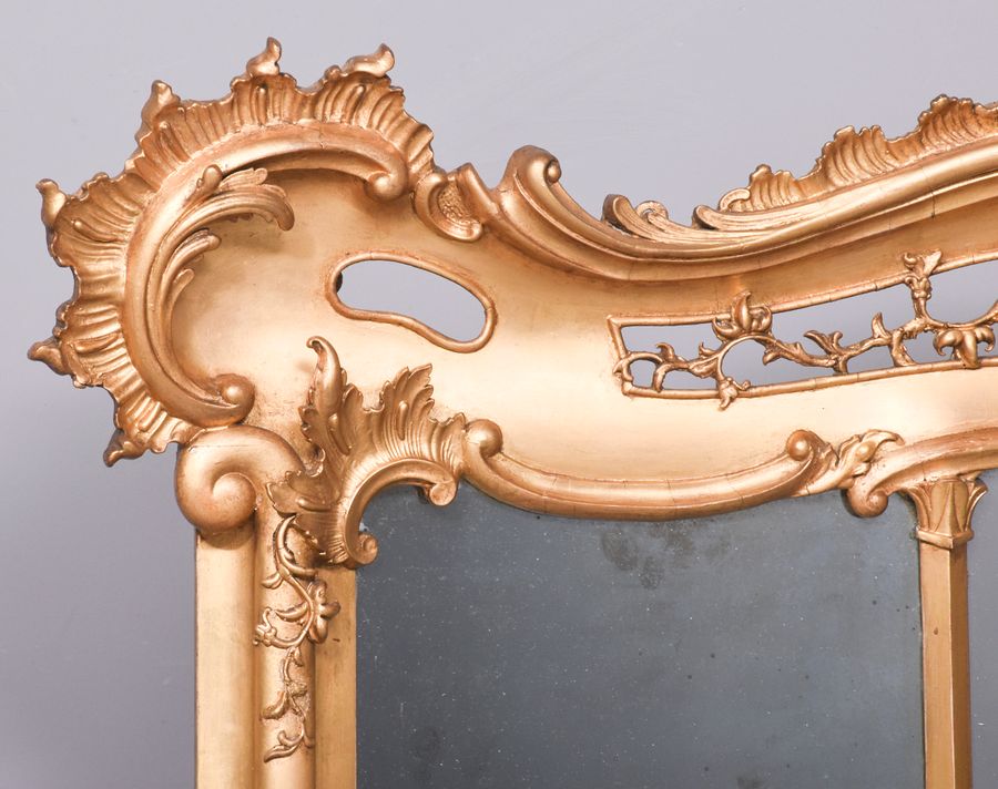 Antique Stylish Mid-Victorian Gilded Overmantel Mirror By Cicero Of Edinburgh