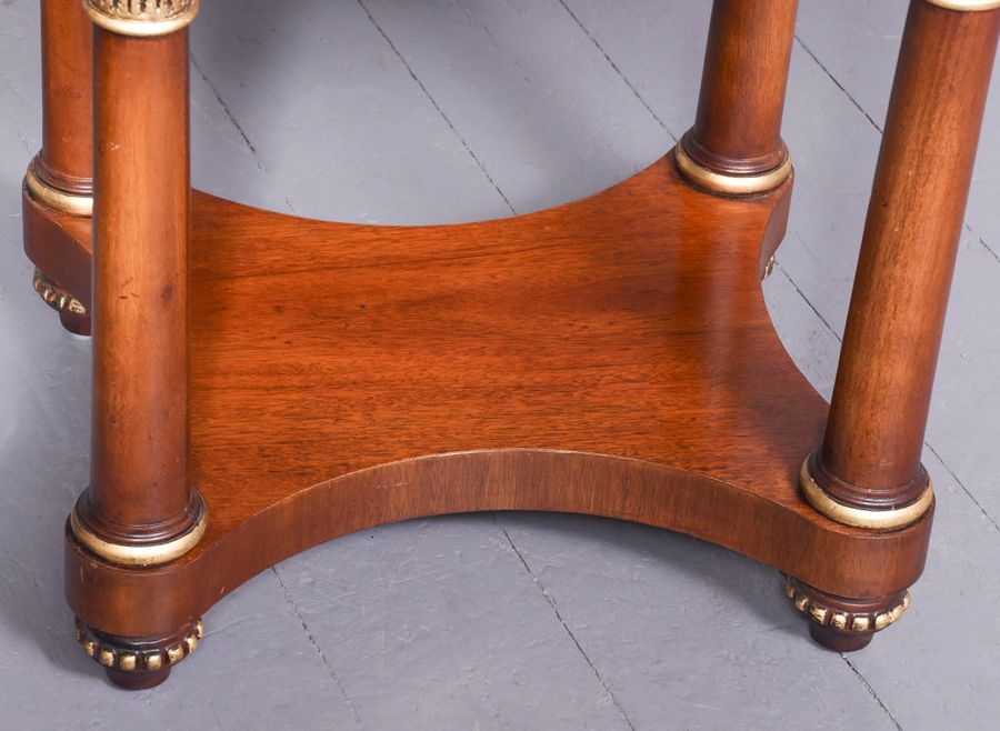 Antique Attractive Pair Of Empire-Style Mahogany Oval Top Side Tables