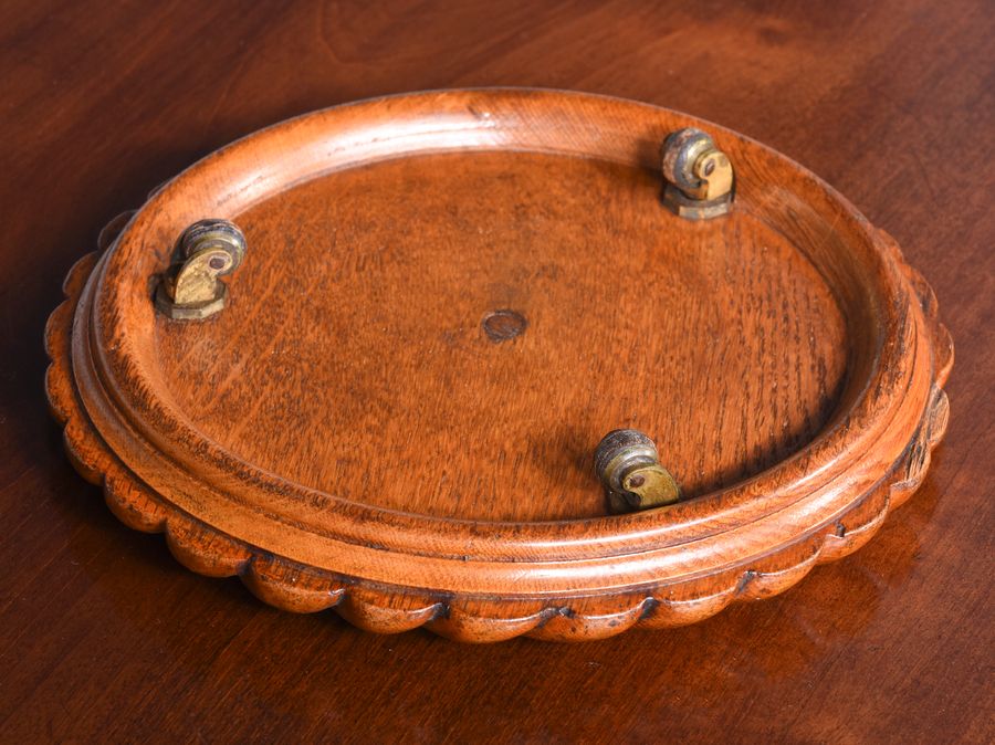 Antique A Quality Carved Oak Wine Coaster by James Mein of Kelso. 