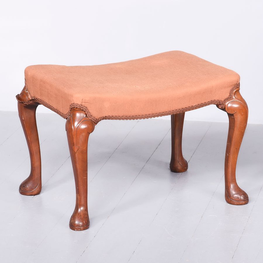 Stylish Whytock and Reid Mahogany Stool with Saddle Shaped Upholstered Seat