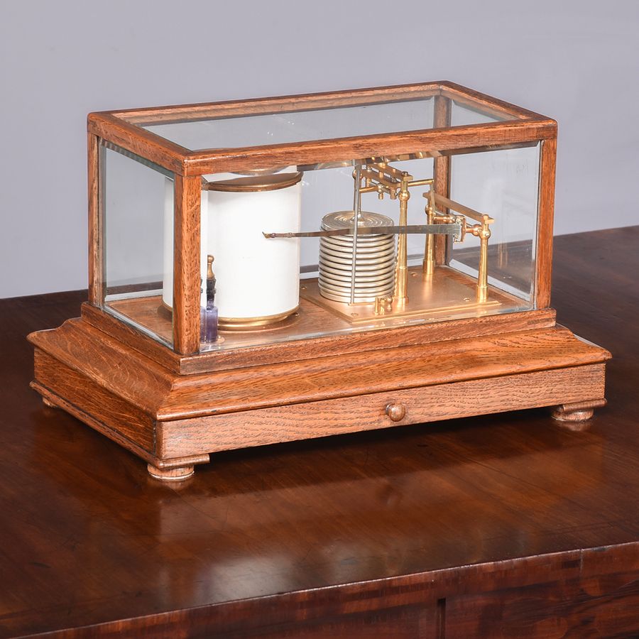 Oak Cased Barograph, Stormograph, Model 2303 By Short and Mason