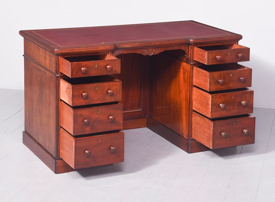 Antique Victorian Mahogany Desk by Holland and Sons of London