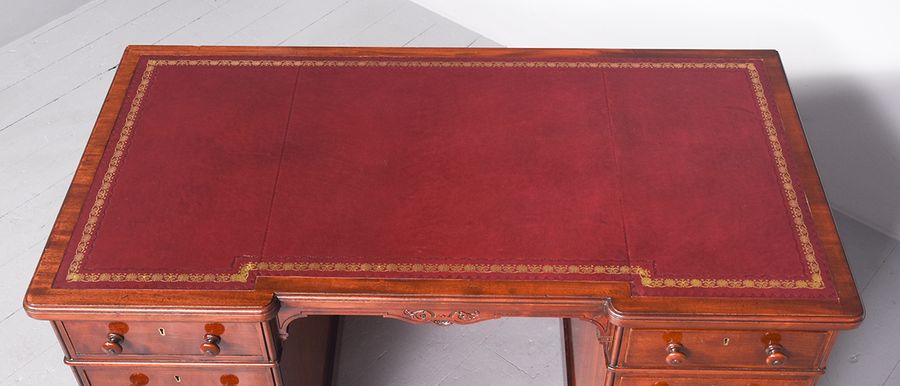 Antique Victorian Mahogany Desk by Holland and Sons of London