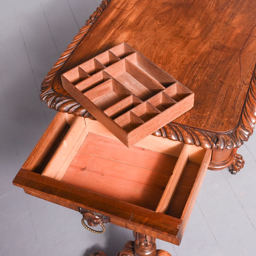 Antique Regency Mahogany Work Table or Side Table 