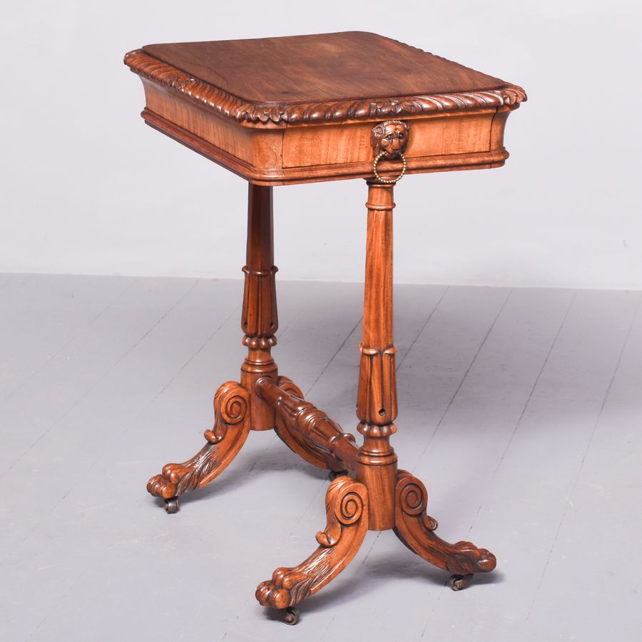 Antique Regency Mahogany Work Table or Side Table 