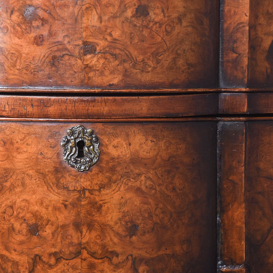 Antique George II Style Burr Walnut Chest on Chest