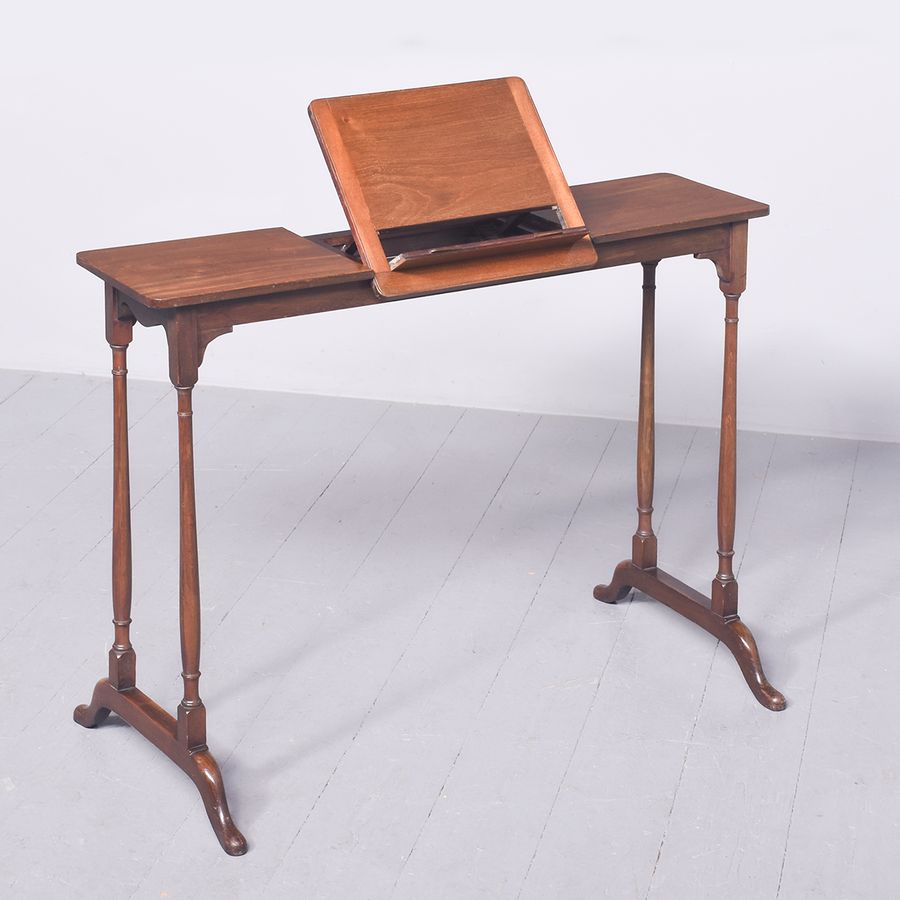 Antique Unusual Georgian Style Mahogany Music Stand