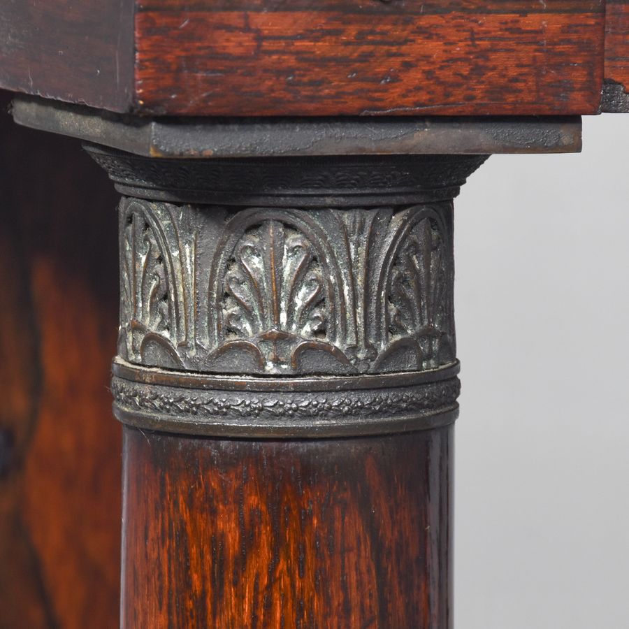 Antique French Empire Rosewood & Marble Console Table