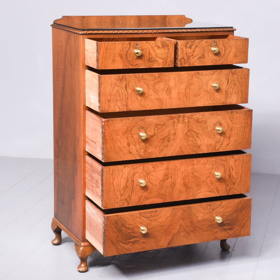 Antique Scottish Burr Walnut Chest of Drawers