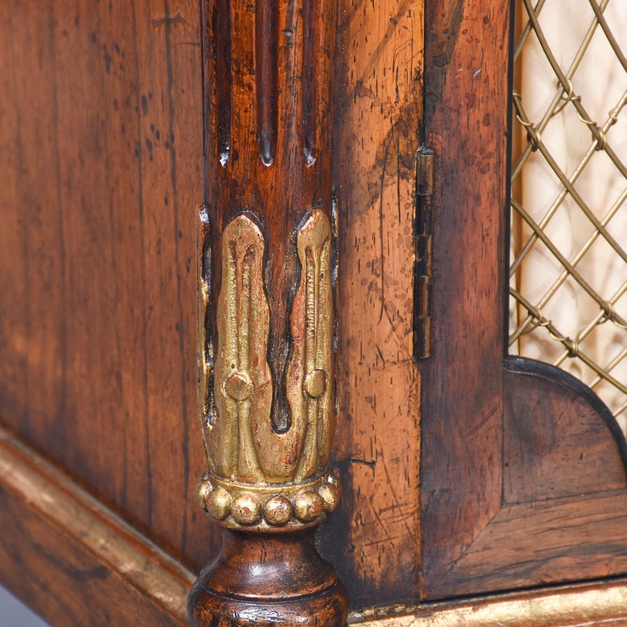 Antique Rosewood & Gilded Side Cabinet