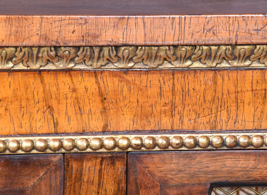 Antique Rosewood & Gilded Side Cabinet