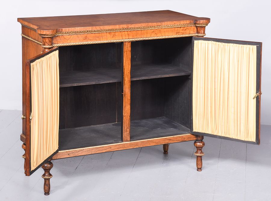 Antique Rosewood & Gilded Side Cabinet