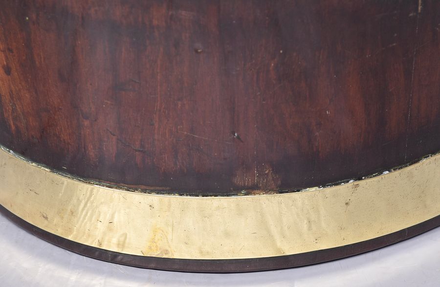 Antique Quality Mahogany and Brass Navette Bucket