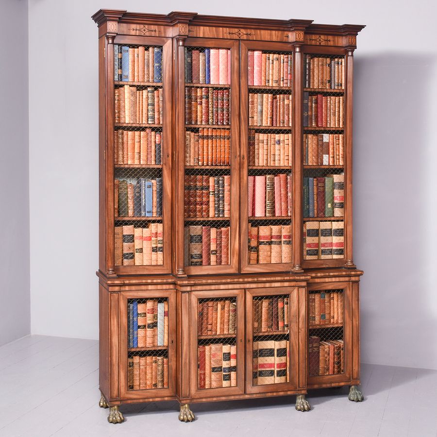 Antique Exhibition Quality Regency 4 Door Cabinet Bookcase