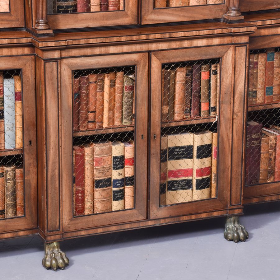 Antique Exhibition Quality Regency 4 Door Cabinet Bookcase