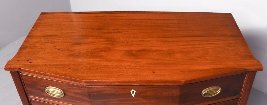 Antique Rare George III Block-Front Mahogany Chest of 4 Graduated Drawers