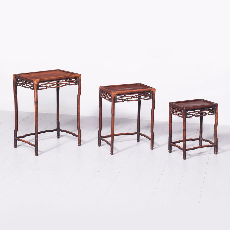 Antique  Nest of Three Huanghuali Tables 