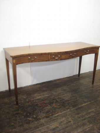 George III Inlaid Figured Mahogany Serving/Hall Table