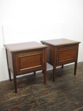 Pair of Edwardian Sheraton Style Lockers