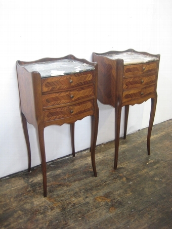 Pair of French Serpentine Side Tables