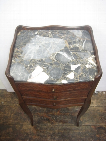 Antique Pair of French Serpentine Side Tables
