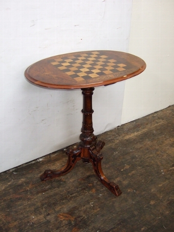 Mid Victorian Walnut Games Occasional Table