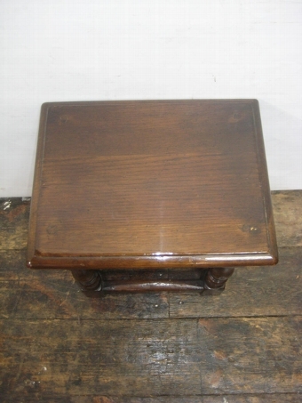 Antique Small Oak Jacobean Style Stool