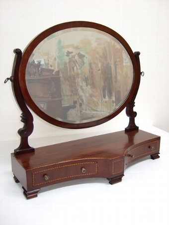 George III Style Mahogany Inlaid Toilet Mirror