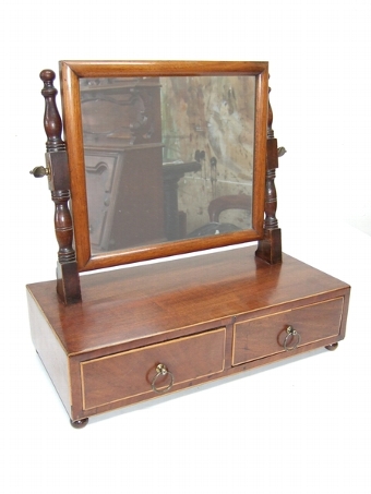 George III Mahogany and Boxwood Inlaid Toilet Mirror