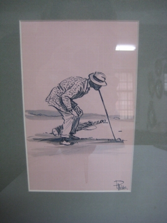 Antique Comic Golfing Scenes by P Hobbs