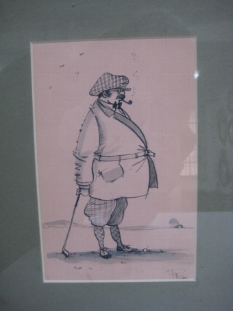 Antique Comic Golfing Scenes by P Hobbs